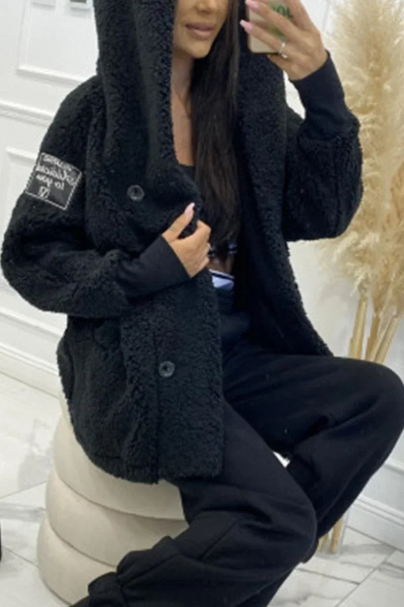 Talia | Women's Hooded Sherpa Teddy Jacket