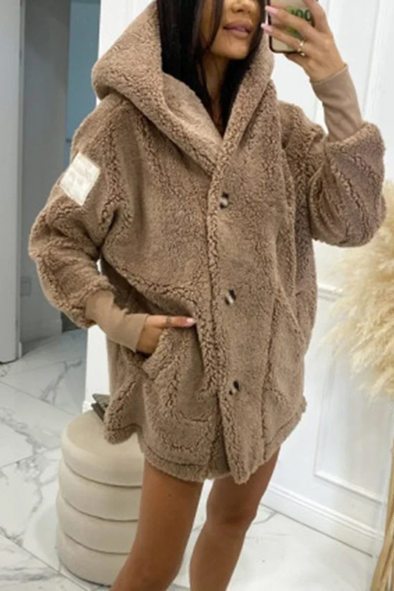 Talia | Women's Hooded Sherpa Teddy Jacket