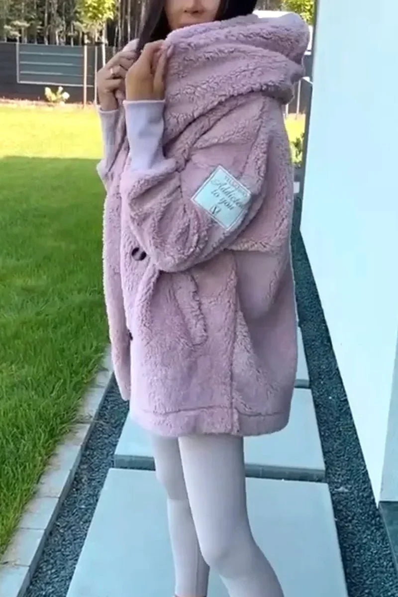 Talia | Women's Hooded Sherpa Teddy Jacket