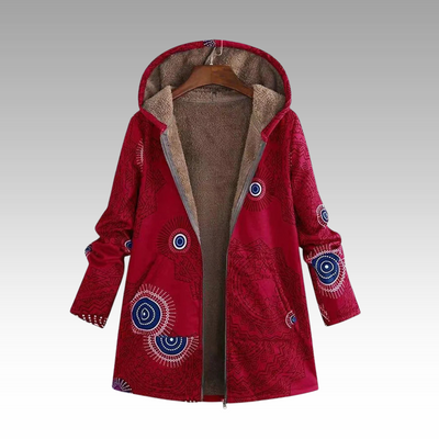 Tamsin | Boho-Kapuzenjacke für Damen mit Sherpa-Futter