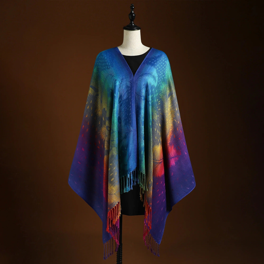 Vada | Women's Jacquard Fringe Shawl Scarf
