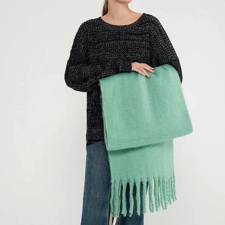 Vera | Oversize-Schlauchschal mit Fransen für Damen