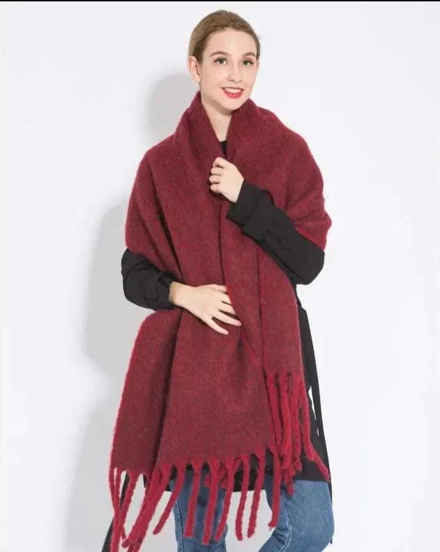 Vera | Oversize-Schlauchschal mit Fransen für Damen