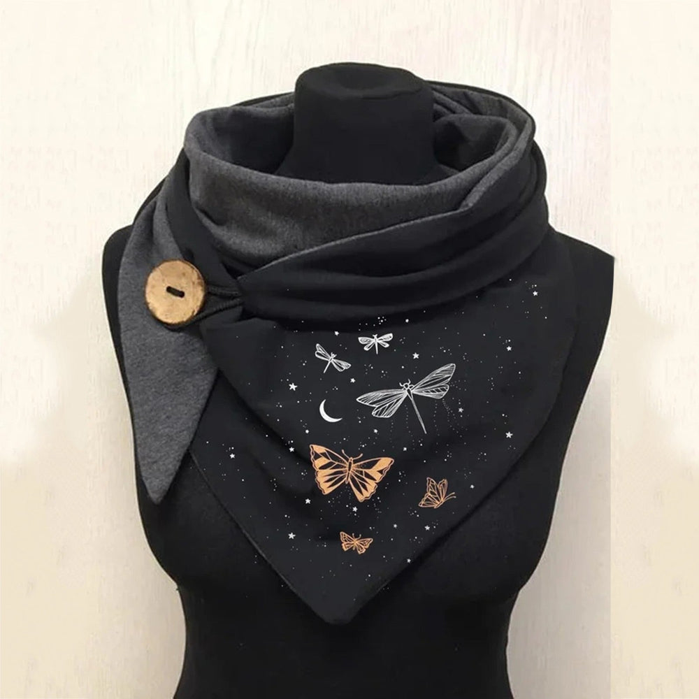 Violet | Women's Printed Button Wrap Scarf