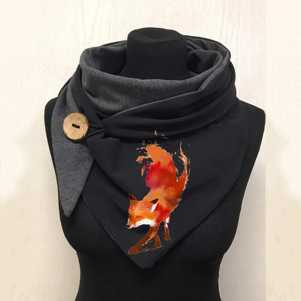 Violet | Women's Printed Button Wrap Scarf