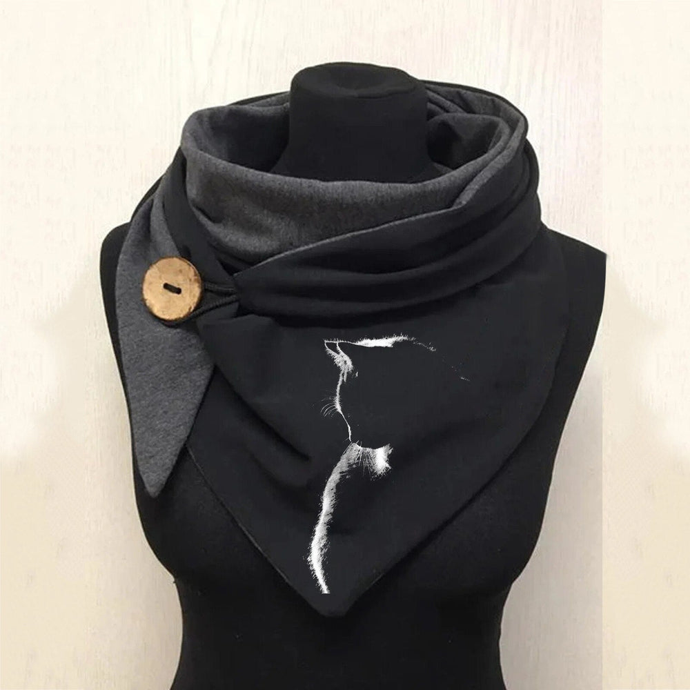 Violet | Women's Printed Button Wrap Scarf