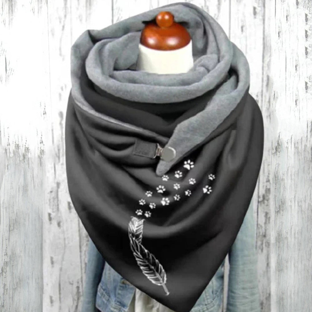 Violet | Women's Printed Button Wrap Scarf