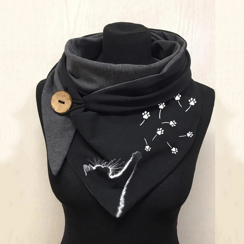 Violet | Women's Printed Button Wrap Scarf