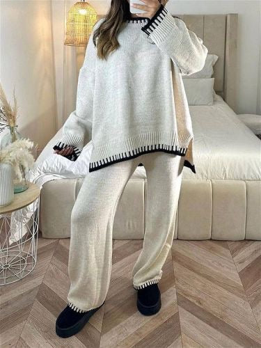 Vivien | Women's Contrast Stitch Knit Lounge Set