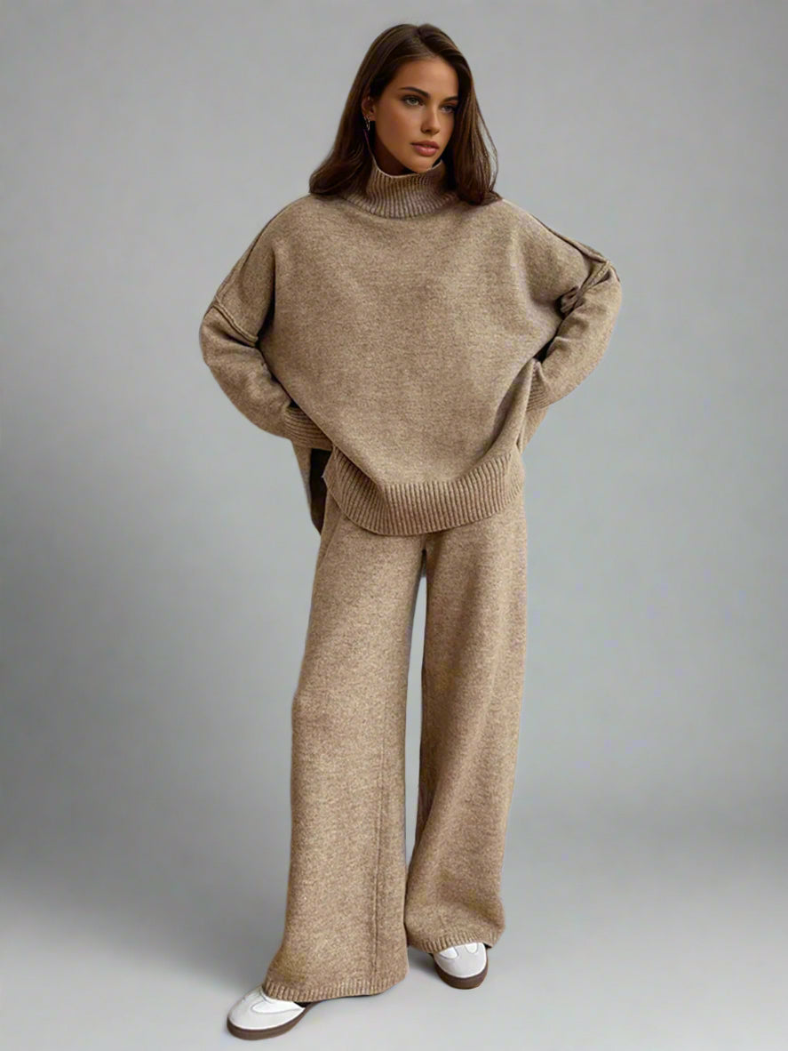 Wilhelmina | Women's Turtleneck Knit Lounge Set