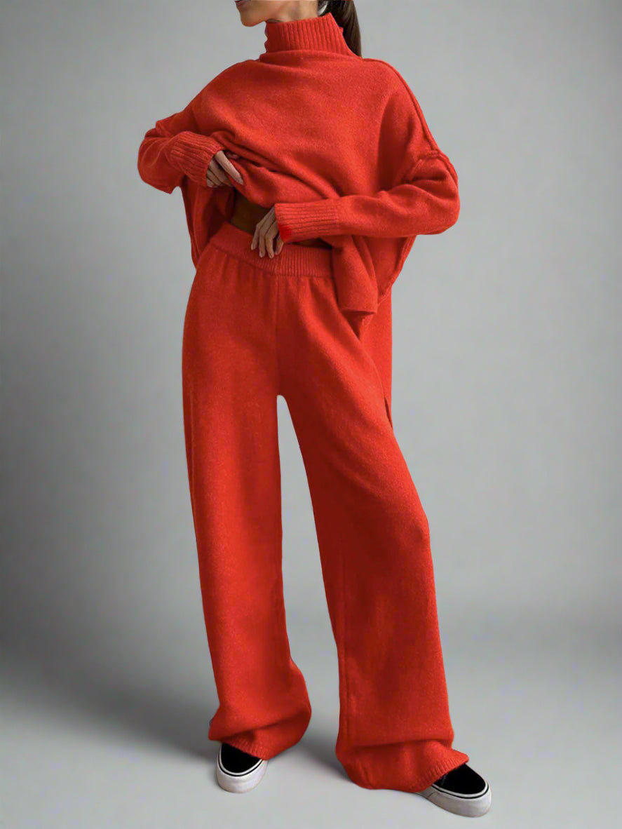 Wilhelmina | Women's Turtleneck Knit Lounge Set
