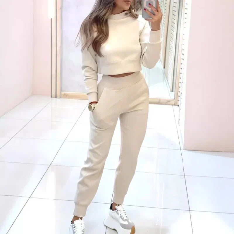 Willa | Kurzes Damen-Strick-Jogging-Lounge-Set
