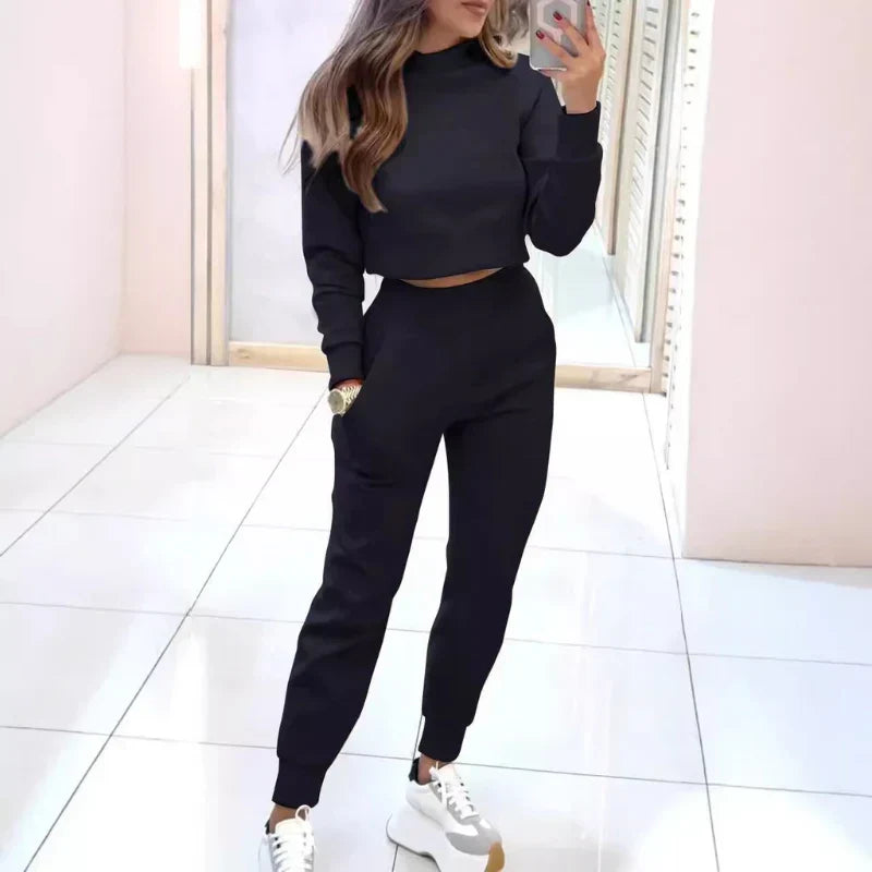 Willa | Kurzes Damen-Strick-Jogging-Lounge-Set