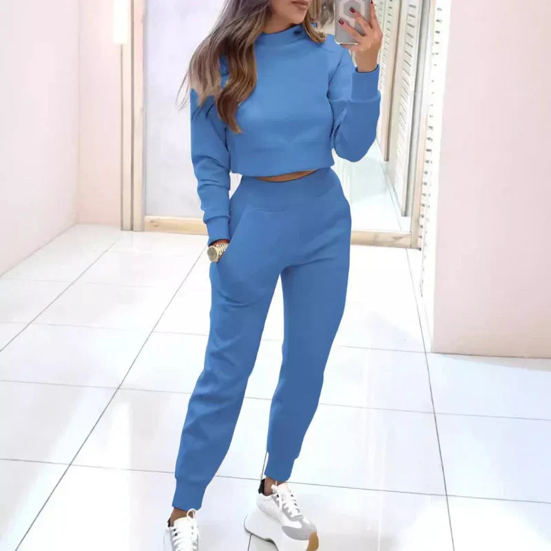 Willa | Kurzes Damen-Strick-Jogging-Lounge-Set