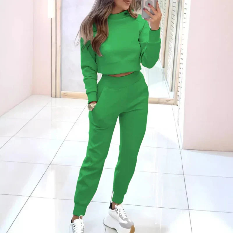 Willa | Kurzes Damen-Strick-Jogging-Lounge-Set
