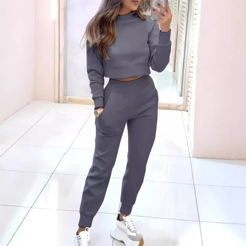 Willa | Kurzes Damen-Strick-Jogging-Lounge-Set