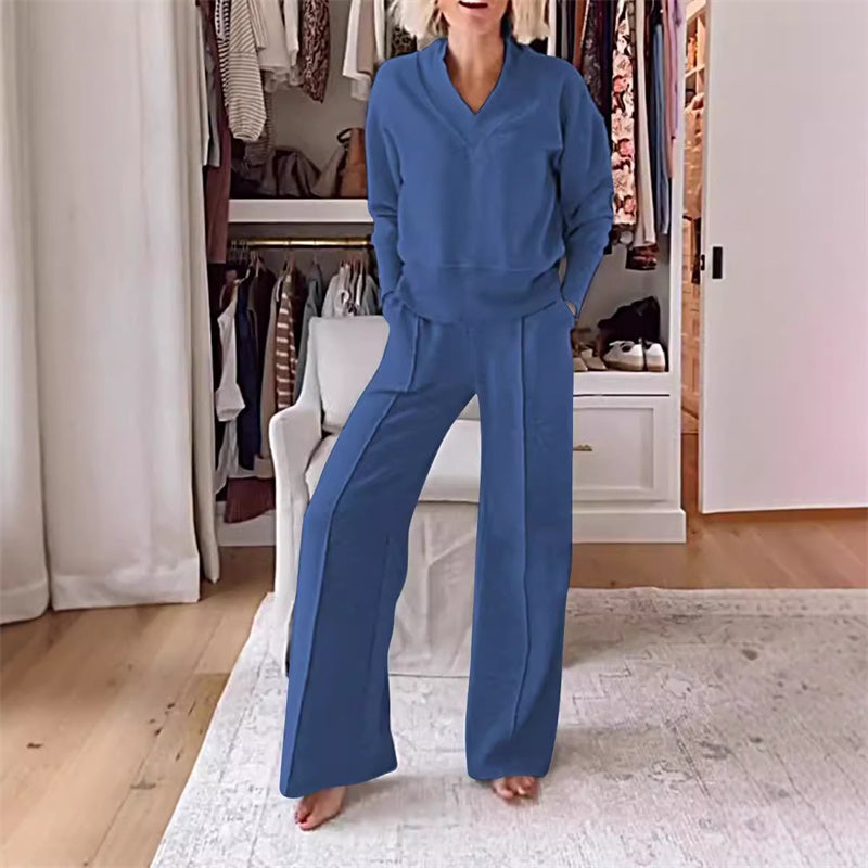 Wren | Women's V-Neck Wide Leg Lounge Set
